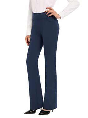 SEVEGO Women's Bootcut Yoga Dress Pants High Waist Stretch Pull-On Multipack